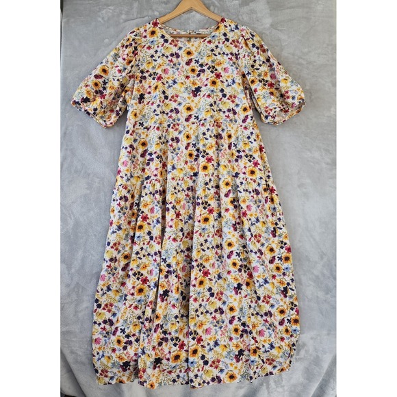 Old Navy Dresses & Skirts - Old Navy Dress Womens Size XL Puff Sleeve Cottage Floral All Day Swing Pockets